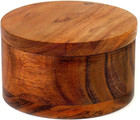 Edhas Acacia Wood Salt Or Spice Box With Swivel Cover Wooden Spice Herb Storage