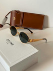 Celine Gold Frame Green Lens Sunglasses For Women     Model Cl40235u
