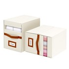 Extra Large Bed Sheet Organizer Foldable Linen Closet Organizer 2 Pack Beige
