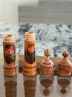 Vintage Handmade Bulgarian Wooden Perfume Sample Holders Set Of 2 3 5   