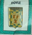 Vtg Doyle Family Last Name Crest Coat Of Arms Jacket Lapel Pin Ireland Heraldic