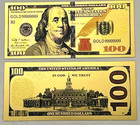 24k Gold Plated Foil      100 Dollar Bill Collectible Novelty Collection Note Gift