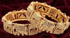 Antique Gold Kundan Bridal Bangles Set Indian Gold Kada Bracelets 