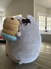 Pusheen Cat Plush Holding Pancakes 9 5  Gray Kitty Stuffed Animal Gund Exclusive