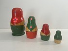 Vtg Hand Painted Wooden Russian Nesting Matryoshka Dolls Set Of 4 Made In Ussr