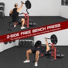 Chest Press Machine Rack W Adjustable Flat Bench  Independent Converging Arms
