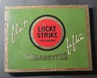 Vintage Lucky Strike Green Metal Cigarette Boxtin   Milton Work Advertising Card