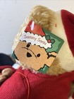 Russ Berrie Avon Sammy Santa Teddy Bear Plush Christmas Brown Red Hat Gift Bag