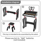 Kids 37-key Electronic Piano Keyboard W  Mic   Stool Music Toy Educational Black