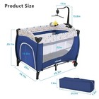 Baby Playard With Bassinet  Unisex Playpen Include Music Box  Hanging Toy 