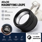 30x Magnifying Glass Magnifier Lens Optics Loupes For Jeweler Coins Stamps Maps