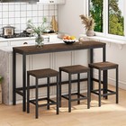 4 Piece Dining Table Set Table With 3 Stools Kitchen Breakfast Furniture Us