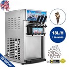 18l h Triple-flavor Soft Ice Cream Maker Commercial   Home Use Dual-bowl Machine