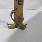 Vintage Brass Swan Figurines     Pair Of Mid Century Brass Birds 3 