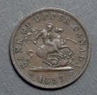 Nice  1857 Bank Of Upper Canada Copper One Penny Token Coin   Estate Fresh