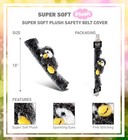 Dollibu Black Penguin Plush Car Seatbelt Cover - Soft Fluffy Cushion Support    