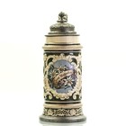 Reinhold Hanke Beer Stein 1280   Lidded 1 0 L Germany Antique Ca 1900s