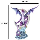 Night Voyager Purple Dragon Perching On Crescent Moon Stars And Clouds Figurine