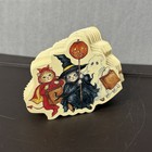 Vtg 90   s Kitty Cucumber Halloween Cat Paper Garland Witch Devil Ghost Die Cut