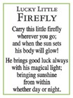 Ganz Lucky Little Firefly Charm token W poem Card Glows In Dark 