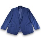 Ralph Lauren Mens 50l Blue Plaid Wool Blend Suit Jacket Pants 46x32
