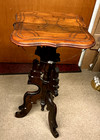 Fabulous 19th Century Eastlake Pedestal Planter Stand Table W  Scalloped Edges