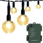 Battery Operated Globe String Lights  Crystal 1 Pack Green Wire Warm White