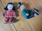 Vintage Ada Lum Chinese Cloth Dolls Pair Boy Girl Mid Century Rag Souvenir Lot