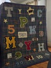 Pottery Barn Kids Full Queen Plaid Football Only Blanket 68x88 Inch  