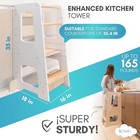 Kywai   Toddler Kitchen Stool Helper  Adjustable Standing Tower With Safety Rails