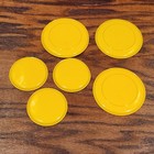 6 Vintage Childrens Toy Yellow Metal Dinner Plates Flowers Kids Kitchen Playset