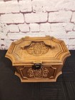 Vintage Max Klein Brown Plastic Faux Wood Sewing Box Sc-2015 Euc Grannycore Mcm