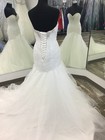 Alfred Angelo 261 Mermaid Light Ivory Wedding Gown Glitter Tulle Strapless Sz 6