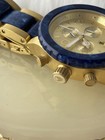 Nixon Chronograph Watch Stainless Steel Gold Navy Dial 1 65 In