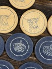 Lot Of 10 Vtg Poker Casino Chips Antique Old Rare Unknown Bar clubs Bull   Crown