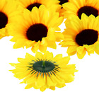 40pcs 4  Fake Sunflower Heads With Stems  Silk Sunflower For Party Wedding Decor