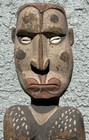 Vintage Old Sepik River Ancestral Figure Hand Carved   Painted - Multiple Faces