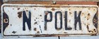 Vintage Street Sign Polk Gas Oil  Embossed Metal Road Sign  18  X 6 