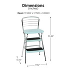 Cosco Stylaire Retro Chair   Step Stool With Flip-up Seat  teal  One Pack 