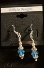 Dangle Earrings Made W Swarovski Aquamarine Crystal Silver Plated  Usa Handmade