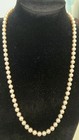 Vtg Solid 14k Gold Clasp Extra Long 6 8mm Genuine Cultured Pearl Necklace 24   37g