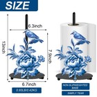 Jarthenaamcs Chinoiserie Freestanding Paper Towel Holder 7 9 X 6 3 Inch  Blue