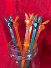 Vintage Playboy Club Bunny Cocktail Drink Stir Swizzle Sticks Lot Orange   Green