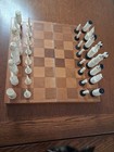 Vintage Mid Century Carved Bone Chess Set Pulpit Spanish Style