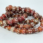 Double Row Skunk Venetian Vintage Red Trade Beads 36inch
