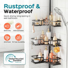 Shower Caddy Tension Pole  4-tier Adjustable Corner Bathroom Organizer - Heavy D