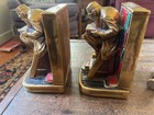 2 Vintage Marion Bronze Co  Bookends  old Professor  1930 s Bronze-clad Heavy