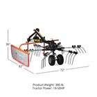 Titan Attachments 3 Point 8 Ft Rotary Rake  Cat 1 Compatible Hay Rake