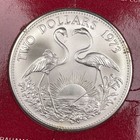 1973 Bahamas  2 Dollars Uncirculated Set Lot ov2032 Silver  With Case