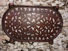 Vintage 1995 Copper Plated Cast Iron Oval Filigree Trivet Footed 9 5 